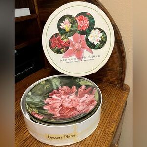 Elegant Floral Ceramic Plate Set
